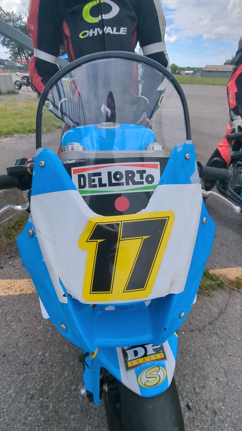 The front end of the Ohvale, back together and back on the grid