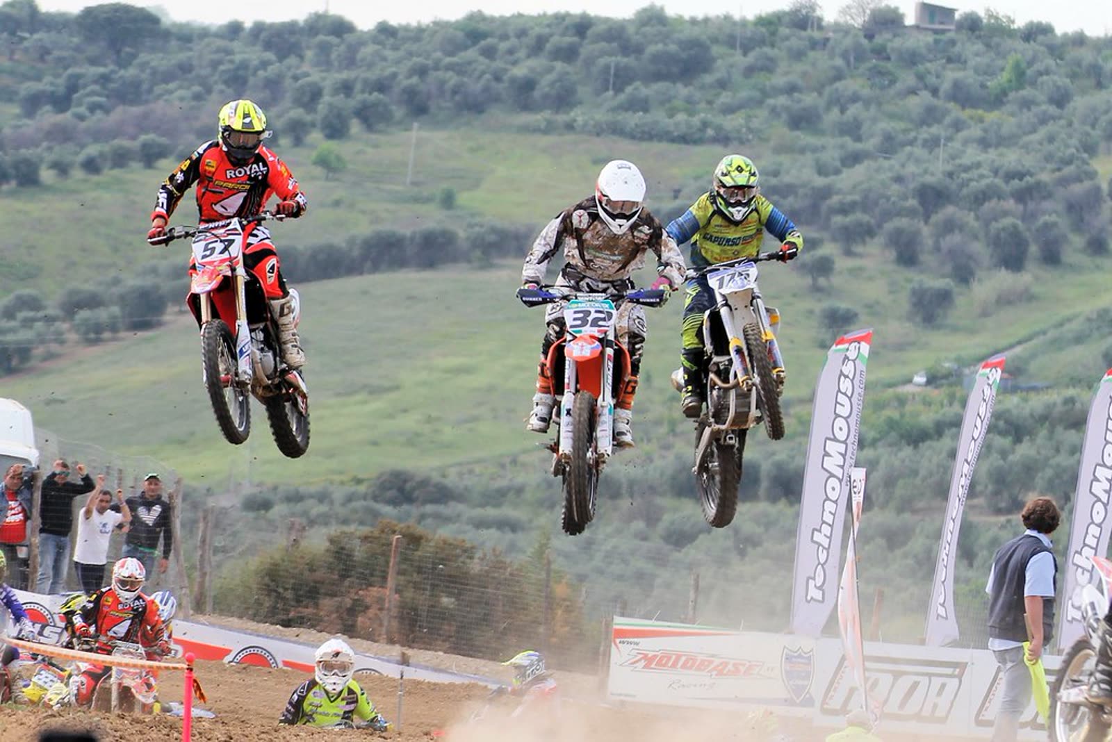 Motocross riders in action