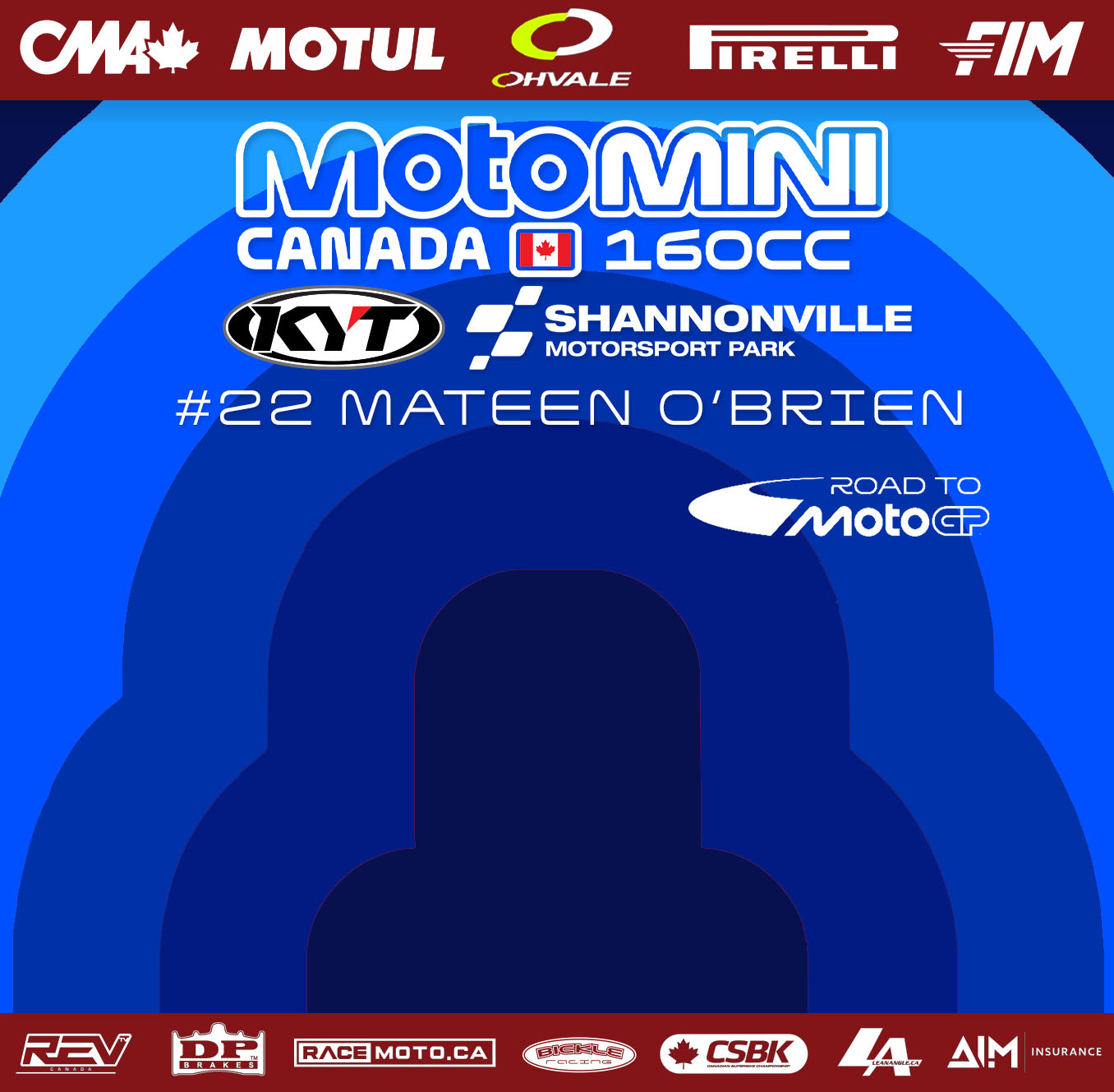 160cc card with the rider photo still to come — #22 Mateen O'Brien